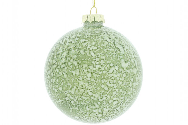 kerstbal Treves 12 cm glas lichtgroen