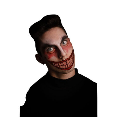 mondtattoo Horrorclown latex rood/wit
