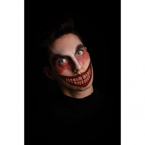 mondtattoo Horrorclown latex rood/wit