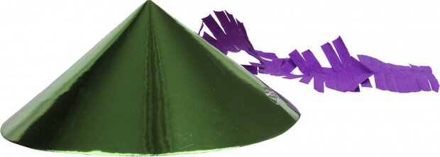 feesthoedje 5 x 14 cm karton groen/paars