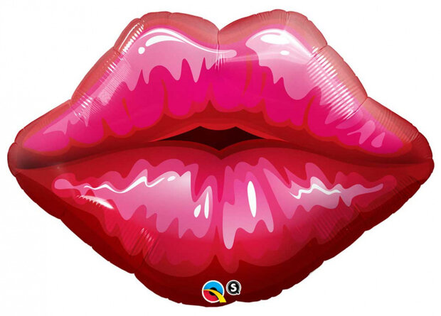 folieballon Big Kiss 76 cm rood