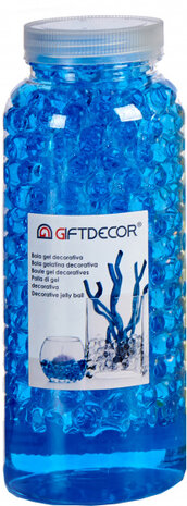 decoratieballetjes klein 500 gram 7 x 17,5 cm gel blauw