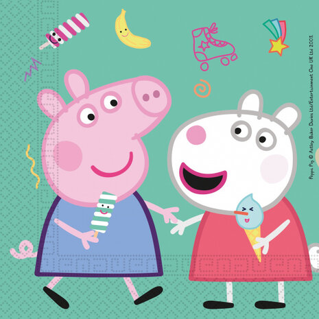 servetten Peppa Pig 33 x 33 cm papier groen 20 stuks