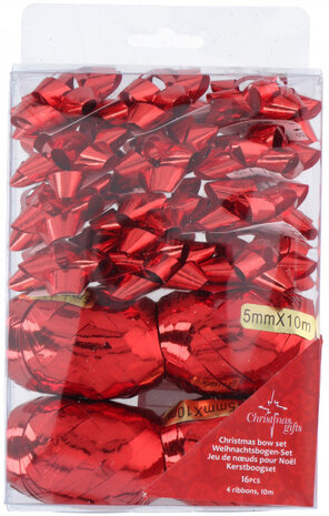 cadeauversiering 40 meter folie rood 16-delig