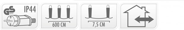 kerstverlichting 80 led wit 600 cm groen