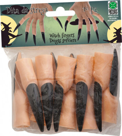 heksenvingers dames lichtnaturel/zwart 10 stuks