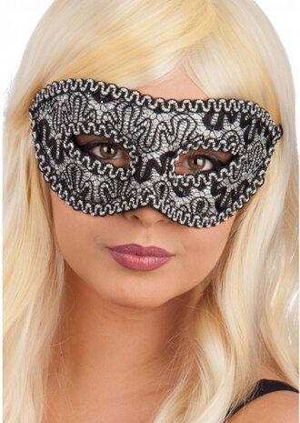 masker dames PVC zwart/zilver one-size