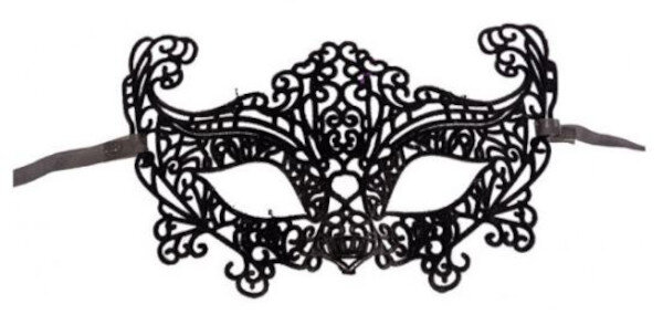 verkleedmasker dames velvet zwart one-size