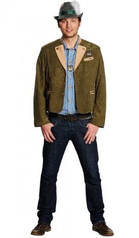 verkleedjas Tiroler heren polyester groen maat 56