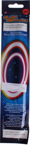 ketting Glow lichtstaaf junior 28 cm rood 4-delig