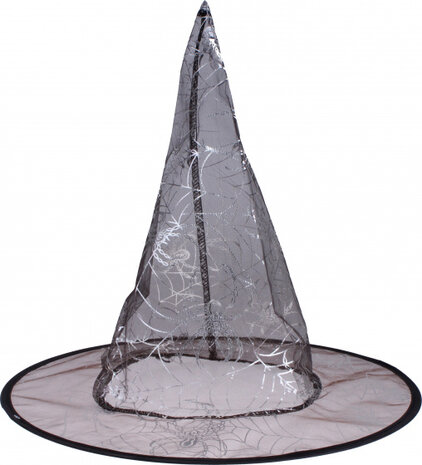 heksenhoed junior 30 x 30 cm polyester zwart/zilver