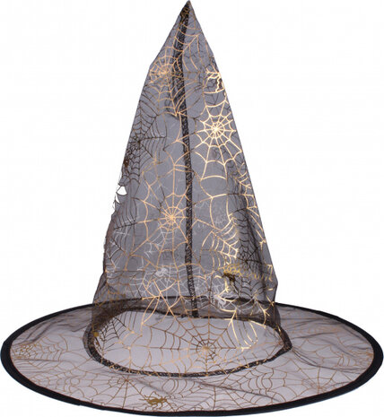 heksenhoed junior 30 x 30 cm polyester zwart/goud