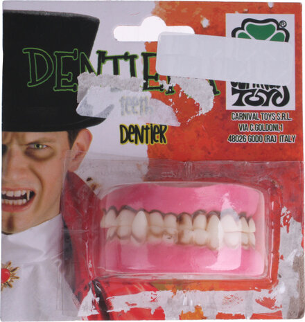 gebit dubbel roze/wit one-size