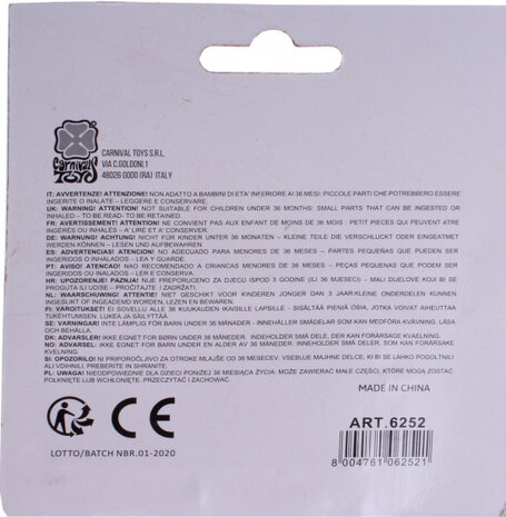 gebit dubbel roze/wit one-size