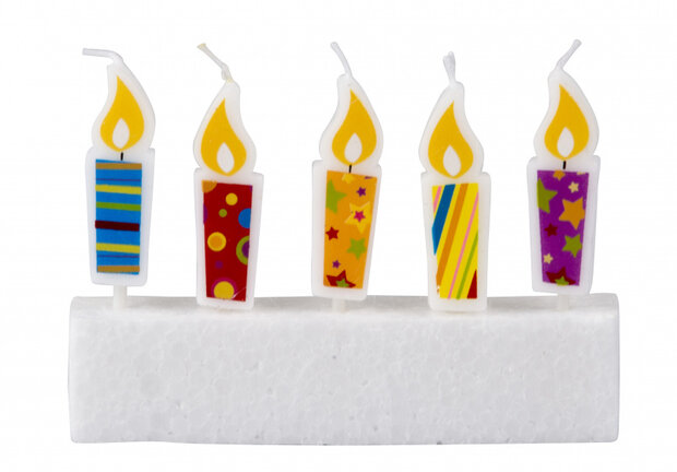verjaardagskaars wax 5 stuks