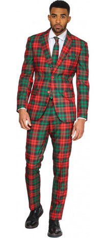 verkleedpak Trendy Tartan heren polyester groen mt 62