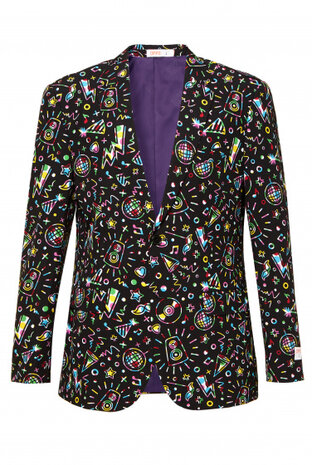 verkleedpak Disco Dude heren polyester zwart maat 48