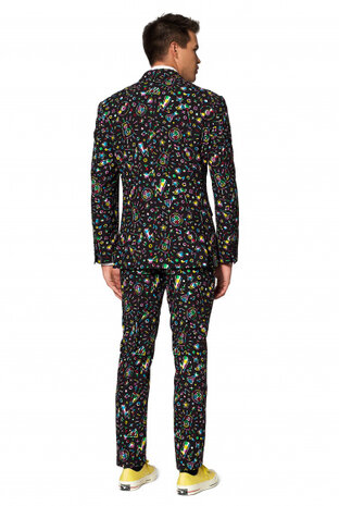 verkleedpak Disco Dude heren polyester zwart maat 60