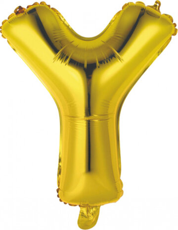 folieballon Letter Y 34 cm goud