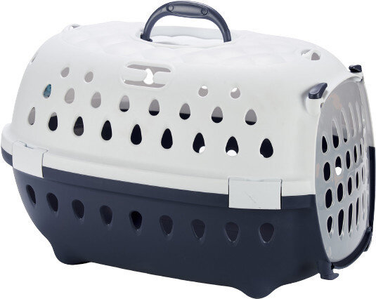 vervoersbox huisdier 50 x 34 cm donkerblauw/wit
