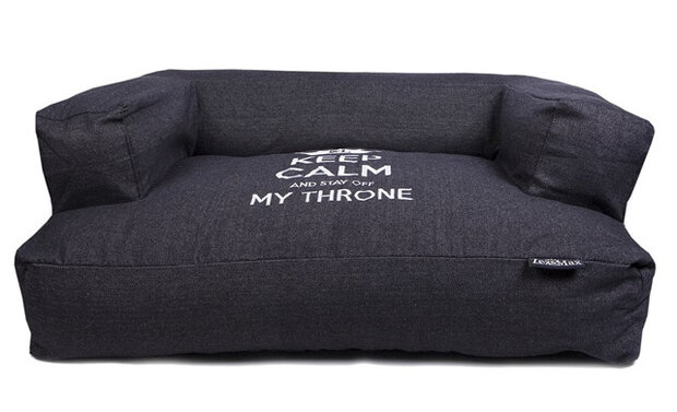 hondensofa Keep Calm 100 x 70 x 35 cm katoen/acryl zwart