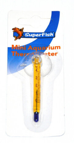mini thermometer aquarium 8 cm glas geel