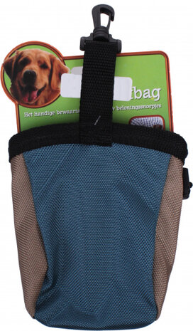 beloningszakje 9 x 12 cm nylon blauw/beige
