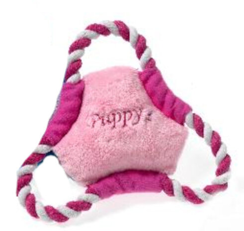 puppyspeelgoed Frisbee 17 cm pluche roze