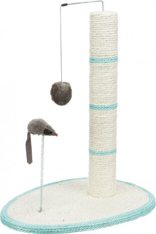 krabpaal Scratch Me 40 x 30 x 50 cm sisal cr&egrave;me/blauw