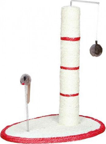 krabpaal Scratch Me 40 x 30 x 50 cm sisal cr&egrave;me/rood