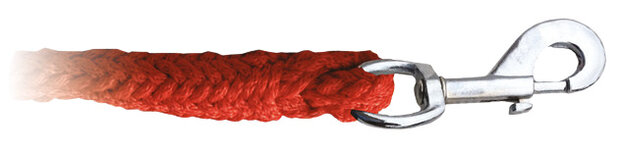 leidkoord met karabijnhaak 2 meter perlon rood