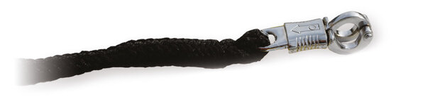leidkoord met paniekhaak 200 cm nylon zwart