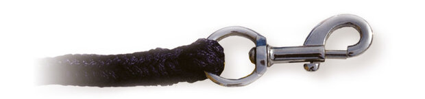 leidkoord met karabijnhaak 200 cm nylon donkerblauw