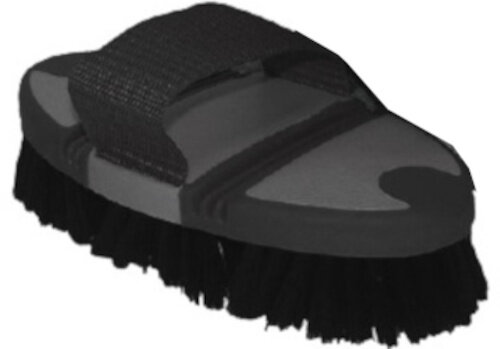 paardenborstel Flex 19 x 9,5 cm rubber/nylon zwart