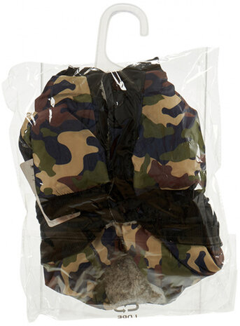 hondenkostuum FBI polyester groen/bruin/zwart maat M