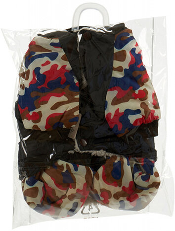 hondenkostuum FBI polyester rood/blauw/bruin maat M