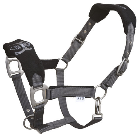 halster Deluxe cob 60 x 40 cm nylon/fleece zwart/grijs