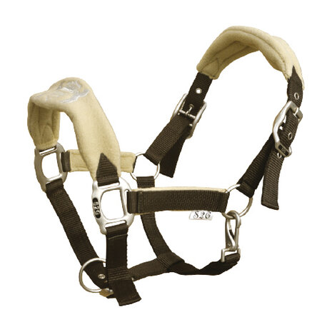halster Deluxe pony 70 x 45 cm nylon/fleece bruin/cr&egrave;me