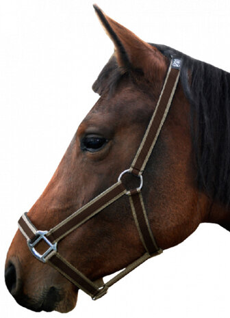 halster Standard cob verstelbaar nylon bruin/beige