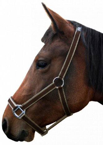 halster Standard pony verstelbaar nylon bruin/beige