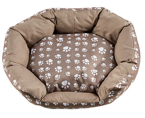 dierenbed Paws 56 x 13 cm bruin/wit