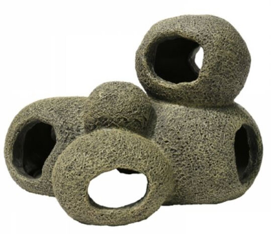 aquariumornament grotten 28 x 15 cm steen groen