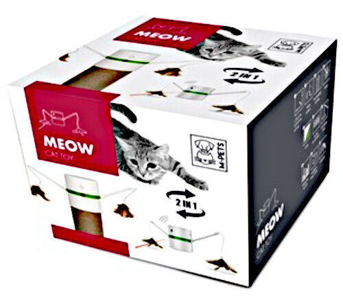 kattenspeeltje Meow 9,3 cm 25,5 x 9 cm wit/groen