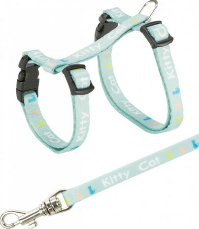 kattentuig met riem Junior 21-33 cm nylon mintgroen