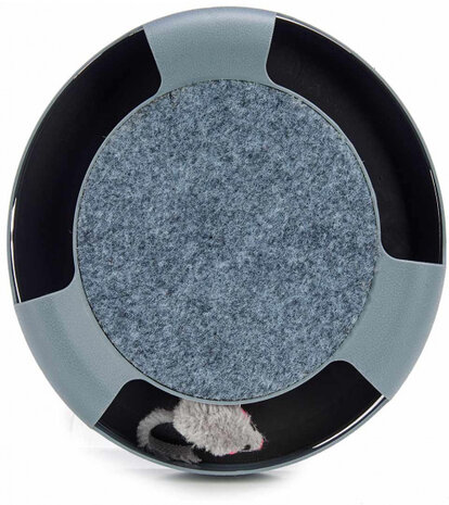 kattenspeelgoed Mouse Wheel 25 x 7 cm textiel grijs