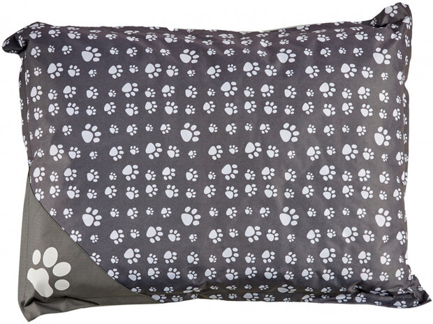 dierenkussen Paws 62 x 83 x 16 cm textiel grijs/wit