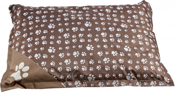 dierenkussen Paws 62 x 83 x 16 cm textiel bruin/wit