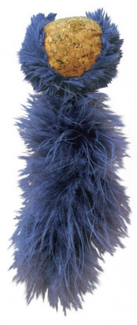 kattenspeeltje Cork Ball 17 x 4 cm kurk/polyester navy