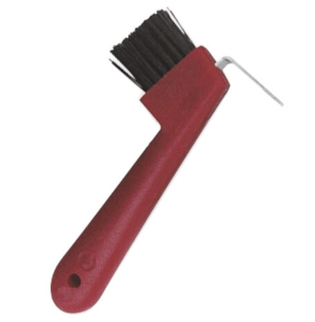 hoefborstel met krabber paard rood