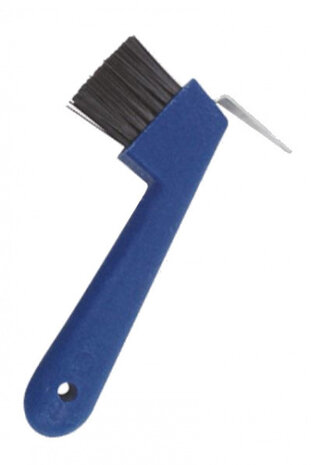 hoefborstel met krabber paard blauw